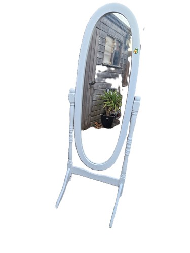 White wooden cheval - white,